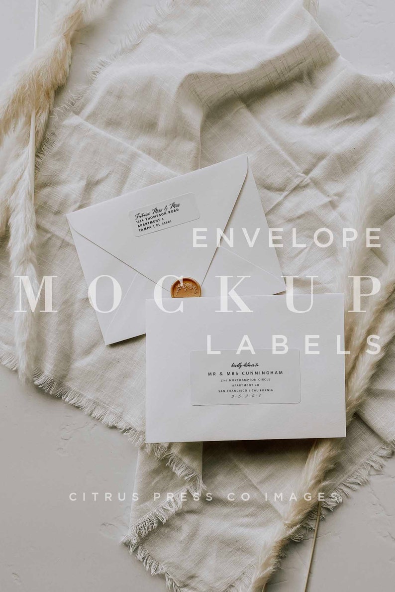 Address Label Envelope Mockup, Digital Download, Wedding Envelope Card ...
