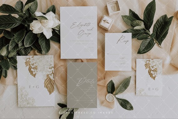 Wedding Suite Mockup Invitation Suite Flatlay Instant Etsy