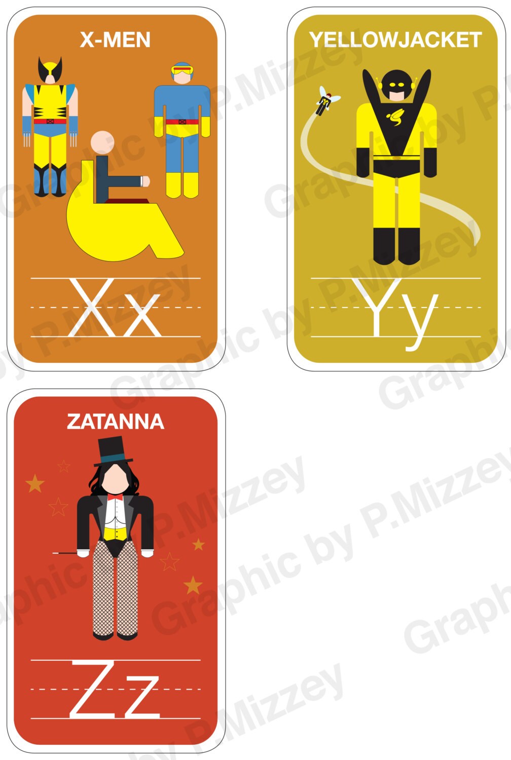 LARGE - Superhero Flash Cards - Etsy