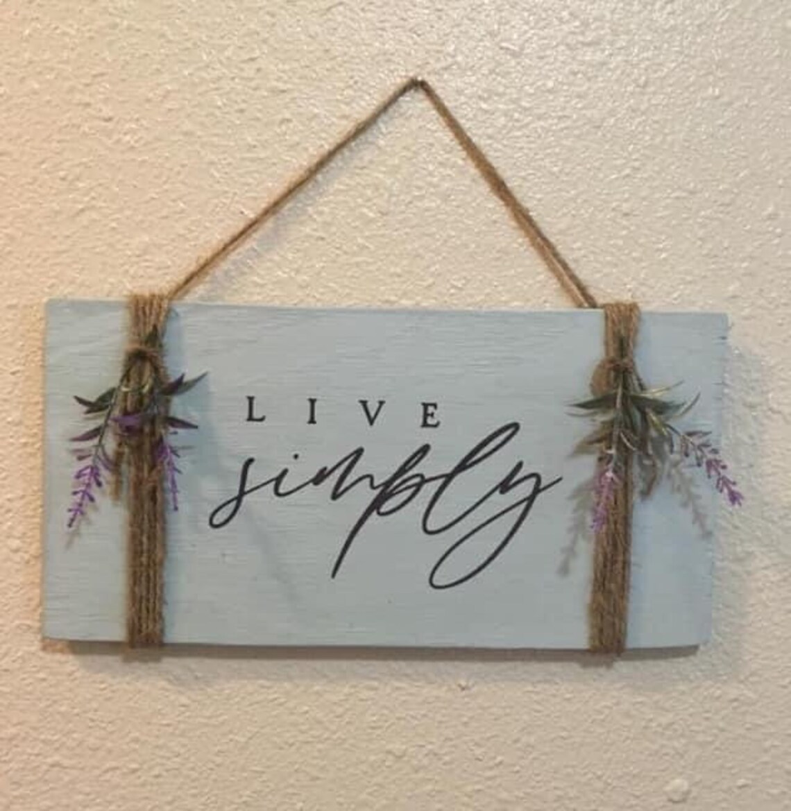 Live simply wall hanging saying wall wood Etsy