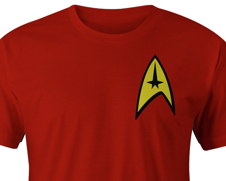 Star Trek Red T-Shirt Left Chest Star Trek Red Tee Star Trek | Etsy