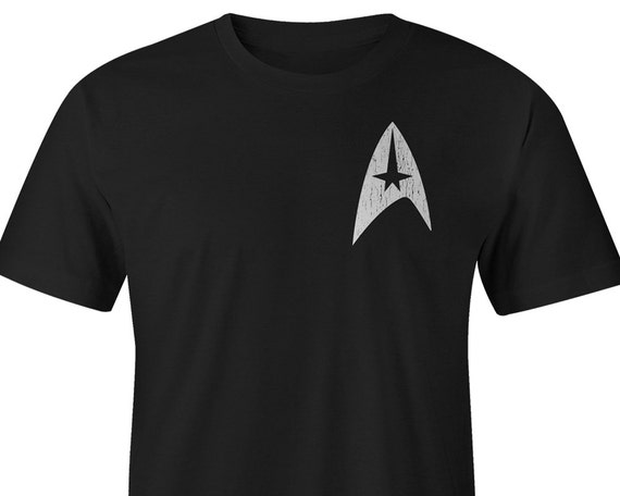 Star Trek T Shirt Left Chest Star Trek Tee Star Trek Shirts Etsy
