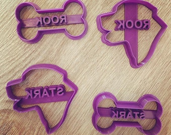 Personalized Custom Dog Treat Biscuit Cookie Cutter Your Name Imprint ** FREE RECIPE INCLUDED**