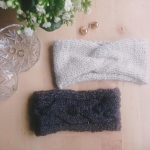 Headband knit with wool, one of a kind, hand knitted, One size, Wool headband, Woman present, Winter head band