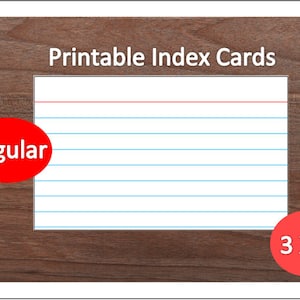 Gevoerde afdrukbare indexkaarten ~ 3 x 5 ~ Receptkaarten ~ Schoolbenodigdheden ~ Kantoorbenodigdheden ~ Digitale indexkaarten ~ Digitale download