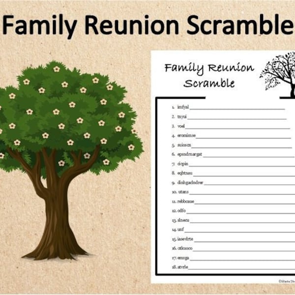Sofortiger Download Familientreffen Word Scramble ~ Familientreffen druckbares Spiel ~ Familientreffen Aktivität ~ Familie Wortspiel ~ Familienaktivitäten