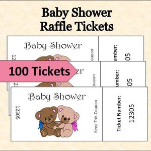 100 Tickets!~Instant Download Baby Shower Raffle Tickets~Printable Baby Shower Raffle Tickets~Baby Shower Game~Baby Shower Raffle Game