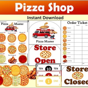 Pretend Play Pizza Shop~Pretend Play Pizzeria~Dramatic Play Pizza Shop~Pretend Pizza Shop~Pretend Pizzeria~Printable Pizza Restaurant