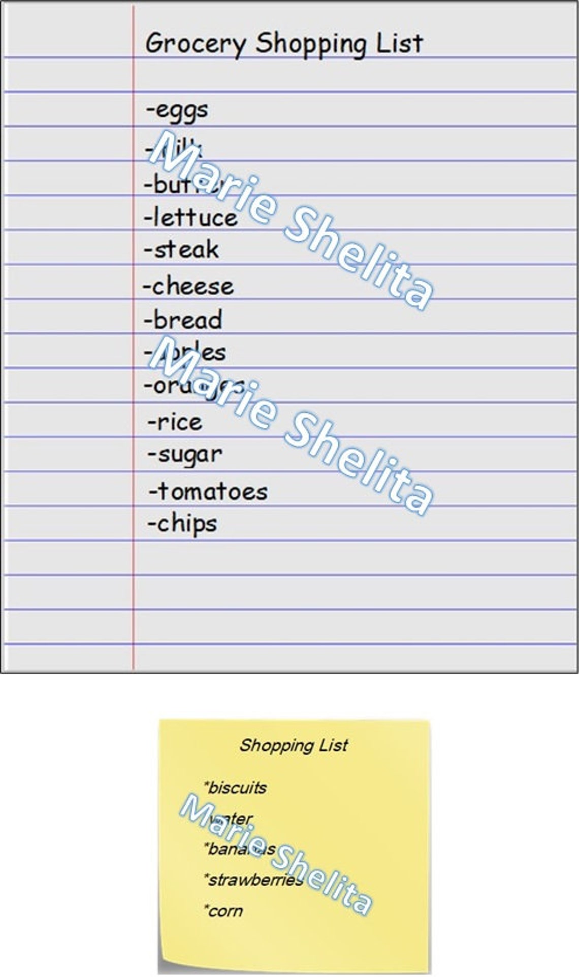 Printable Pretend Play Grocery Shopping Listsinstant Download Dramatic