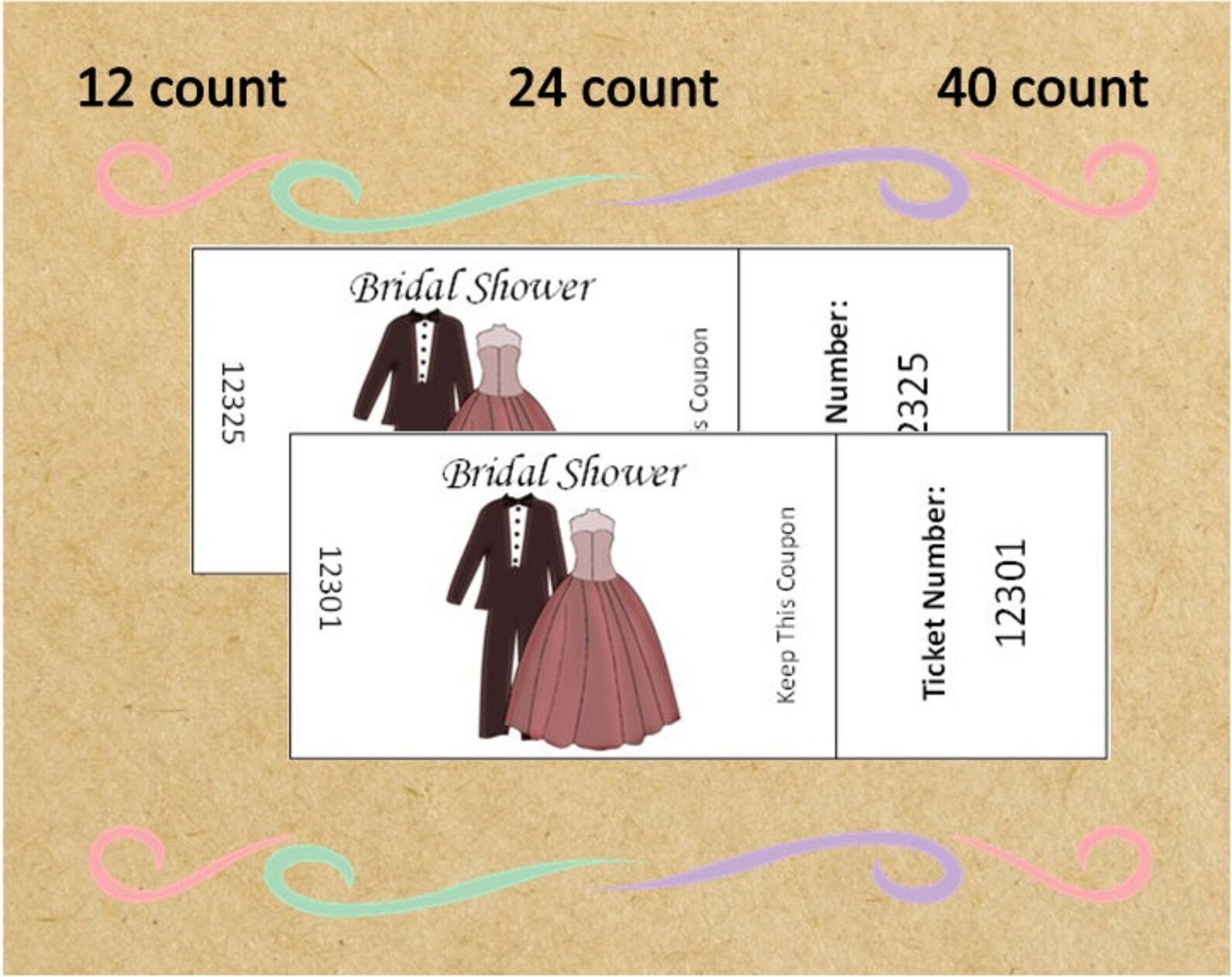 Printable Bridal Shower Door Prize Ticketsup To 40 Etsy