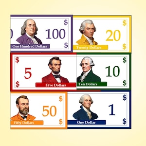 Printable Play Money for Kids, Pretend Currency (PDF Download)~Printable Children's Play Money~Pretend Money~Toy Money~Fake Currency