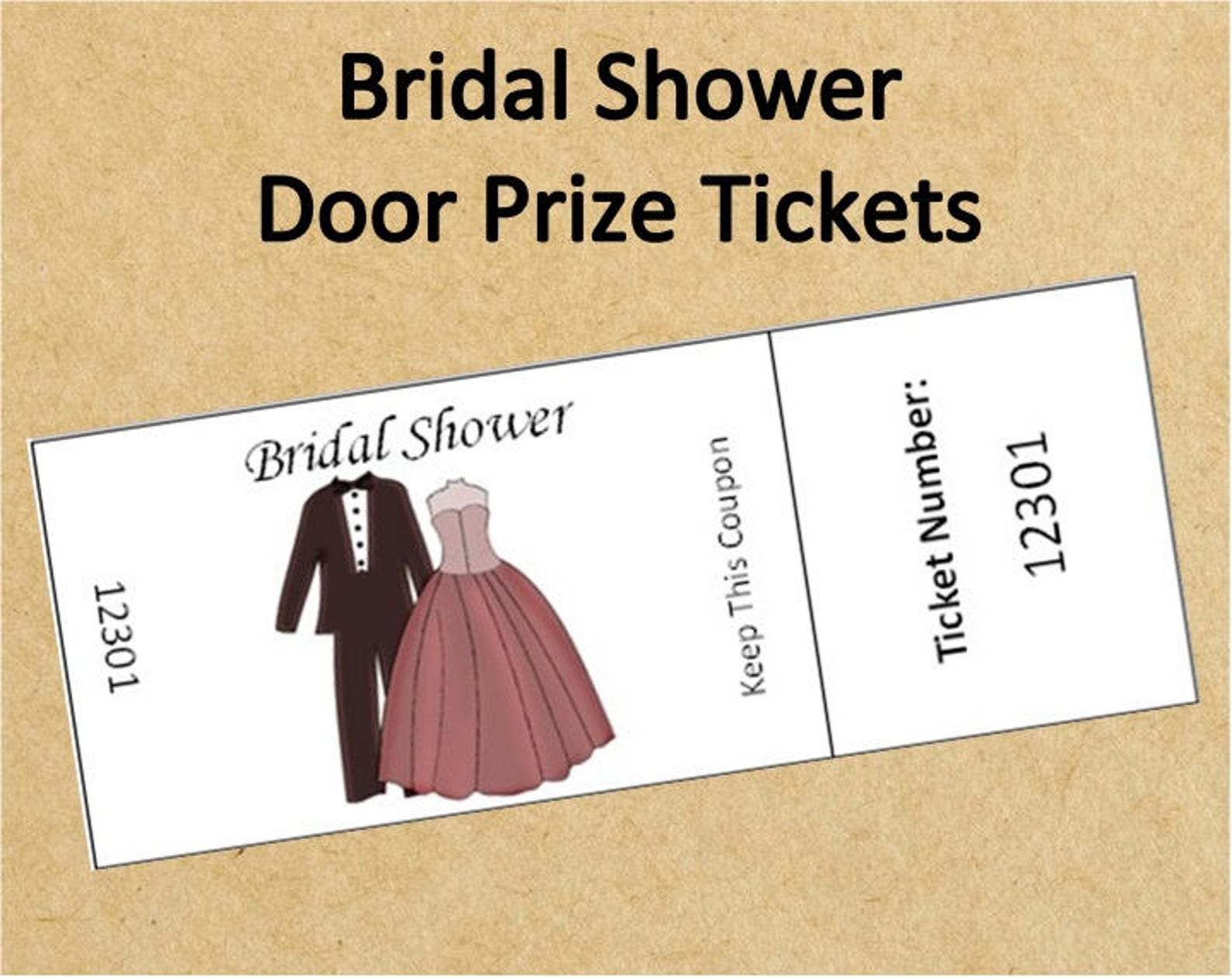 Printable Bridal Shower Door Prize Ticketsup To 40 Etsy