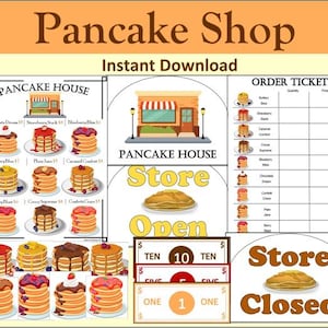 Pretend Play Pancake Shop~Dramatic Play Pancake Shop~Pretend Pancake Shop~Role Play Pancake Shop~Printable Pancake Shop~Printable Pancakes