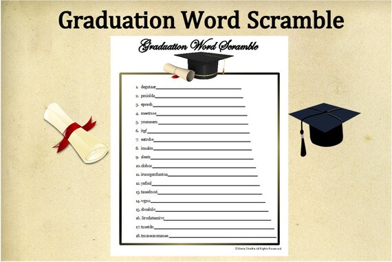 Printable Commencement Phrase Scramble Match~Commencement Term Video game~Commencement Social gathering Match~Quick Obtain Commencement~Significant University~Higher education~Electronic picture regarding Free Printable Graduation Party Games called Printable Commencement Term Scramble Match~Commencement Term Activity~Commencement Bash Match~Fast Down load Commencement~Substantial College~University~Electronic
