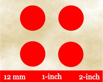 Printable Red Planner Stickers~Plain Envelope Seals~Red Pendant Circles~Round Sticker Labels~Bottle Cap Images~12 mm~1 inch~2 inch