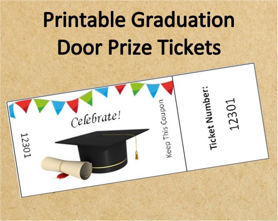 Instant Download Graduation Door Prize TicketsUp To 40 Etsy