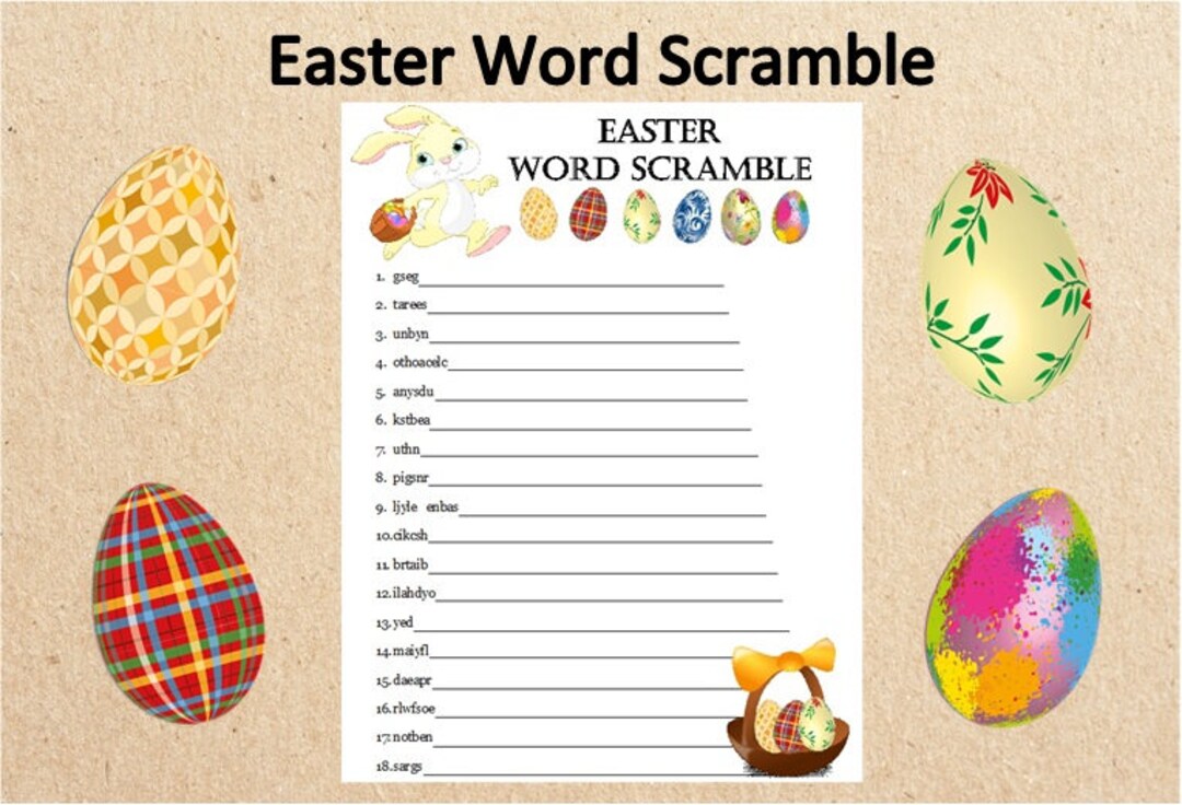 Printable Easter Word Scramble Gameinstant Download Easter - Etsy