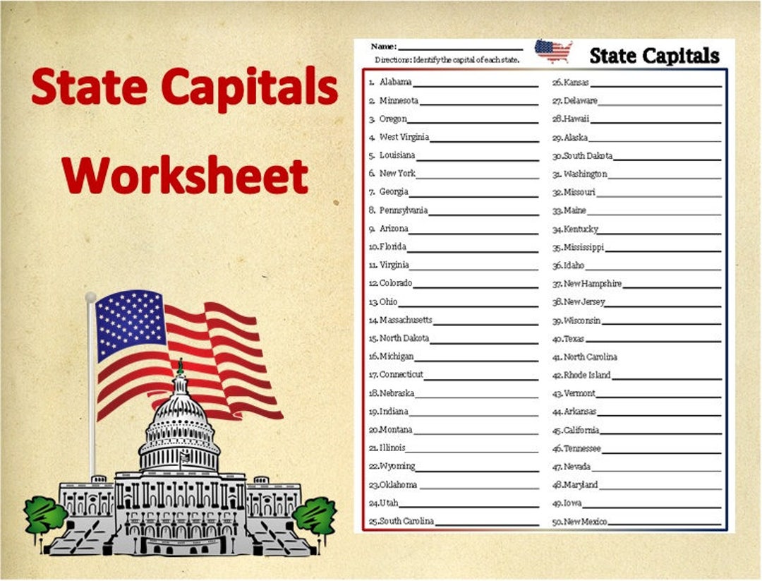 50 States and Capitals Test