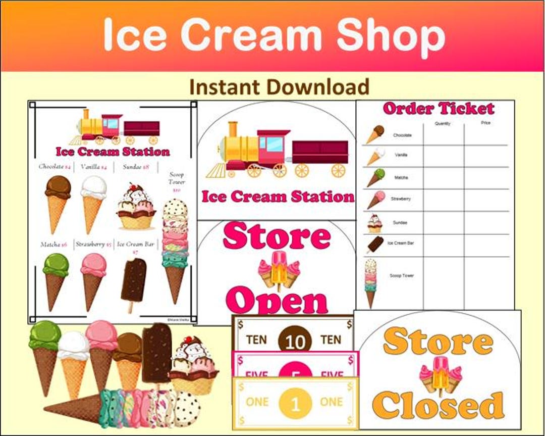 Buy Pretend Play Ice Cream Shop~dramatic Play Ice Cream Shop~pretend Ice  Cream Shop~role Play Ice Cream Shop~printable Ice Cream Shop Online in  India