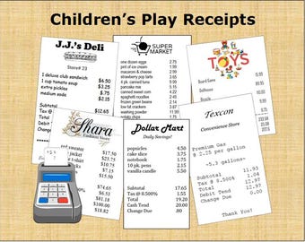 Pretend Play Receipts~Play Store Receipts~Toy Receipts~Children's Receipts~Pretend Shopping Receipts~Dramatic Play Receipts~Pretend Money