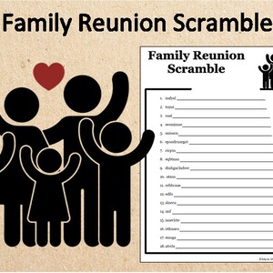 EDITABLE Family Reunion Word Scramble Game~family Reunion Printable ...