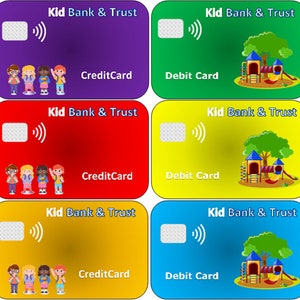 EDITIERBARE Kreditkarten - druckbare Debitkarten für Kinder - Sofortiger Download Spielzeug-Kreditkarten - Kinder-Kreditkarten - druckbares Spielzeug