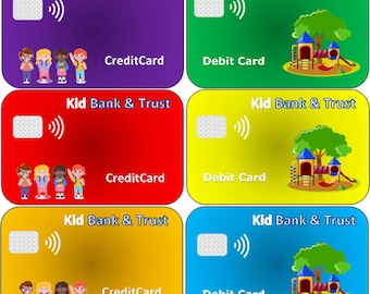 EDITABLE Pretend Play Credit Cards~Printable Children's Debit Cards~Instant Download Toy Credit Cards~Kids Credit Cards~Printable Toy