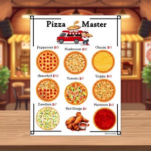 Pretend Play Pizza Menu & Order Form (PDF Instant Download), Printable Dramatic Play Pizzeria Supplies, Kids Role Play Business Items