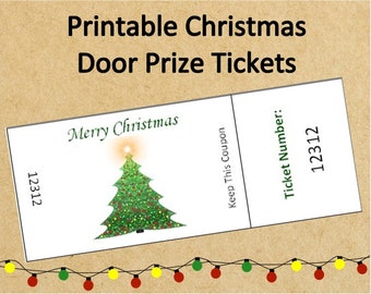 100 Numbered Tickets!~Instant Download Christmas Door Prize or Raffle Tickets~Printable Holiday Party Door Prize Tickets~Christmas Raffle