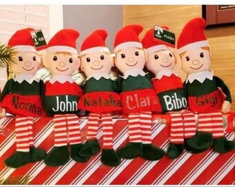 Personalized Sitting Plush Elves 14.5 - Etsy