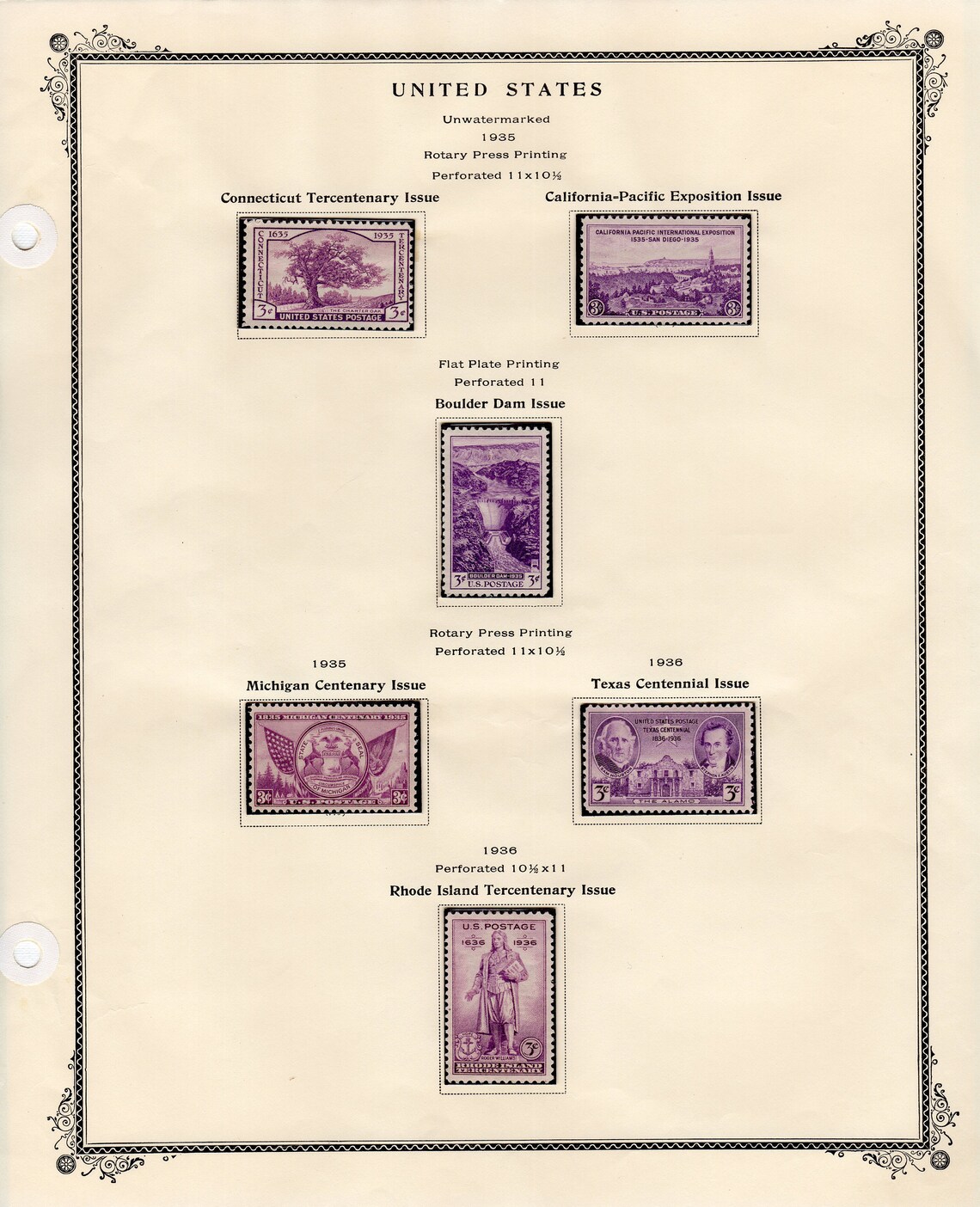 Lot of 11 Completed United States Postage Stamp Album Pages Postal Mail