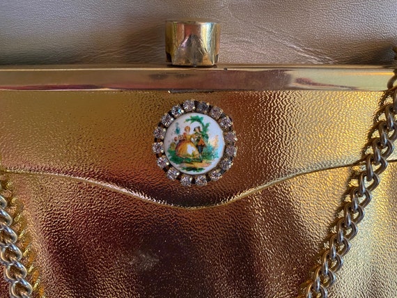 Gold Lamè Purse Handbag Pocketbook 1950s 1960s Mi… - image 3