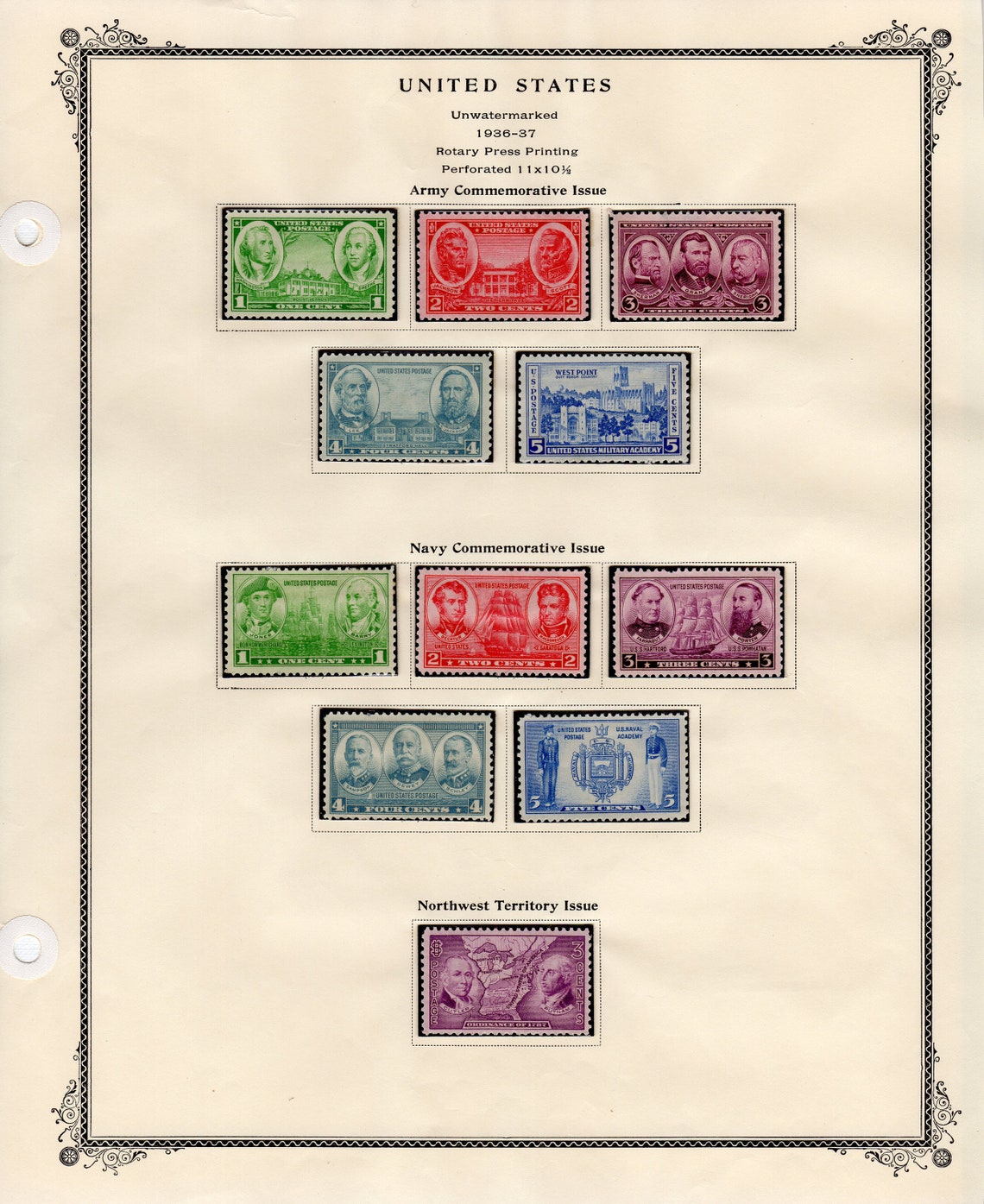 Lot Of 11 Completed United States Postage Stamp Album Pages Etsy