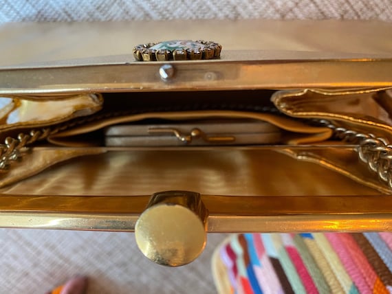 Gold Lamè Purse Handbag Pocketbook 1950s 1960s Mi… - image 6