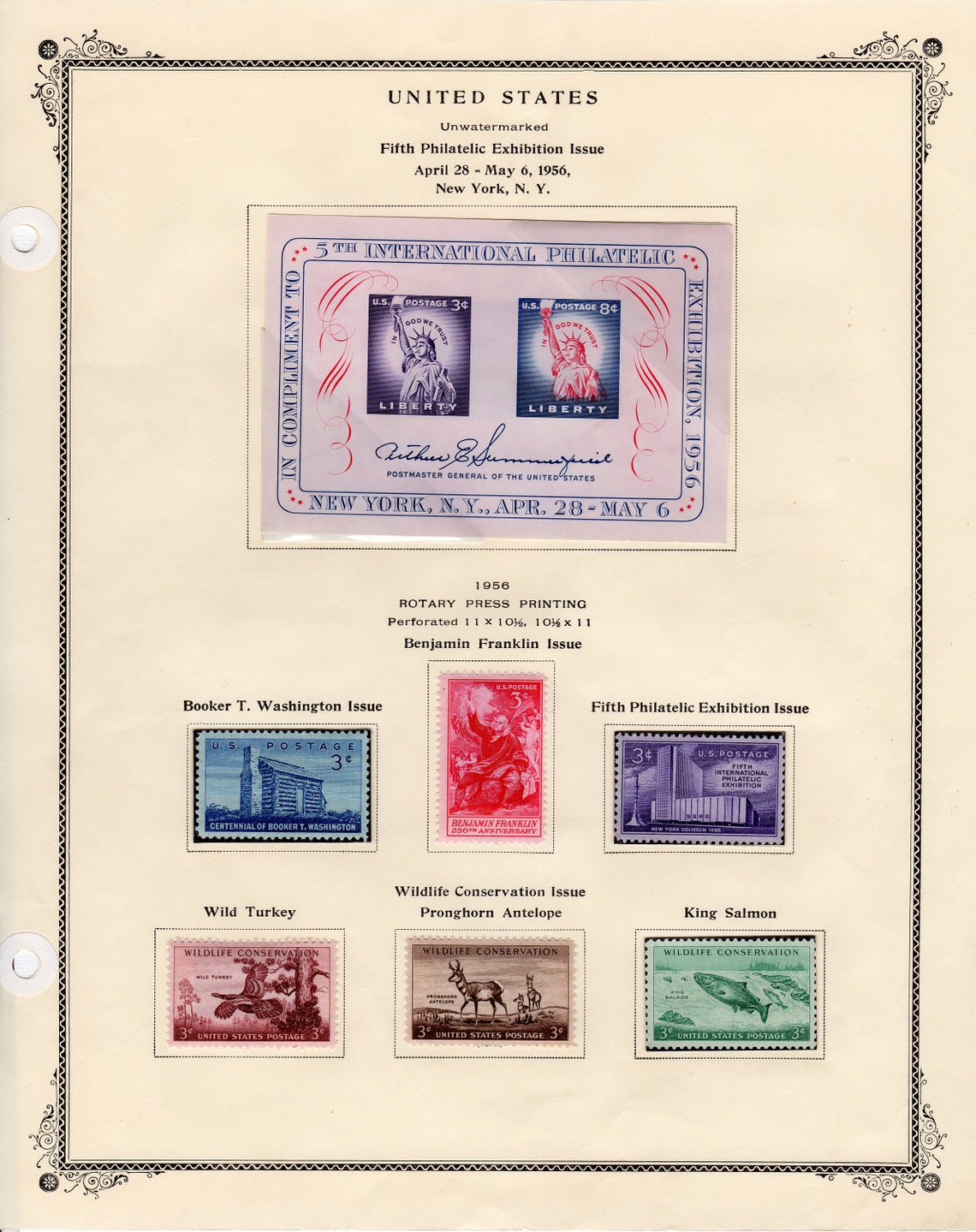 Lot of 11 Completed United States Postage Stamp Album Pages Postal Mail