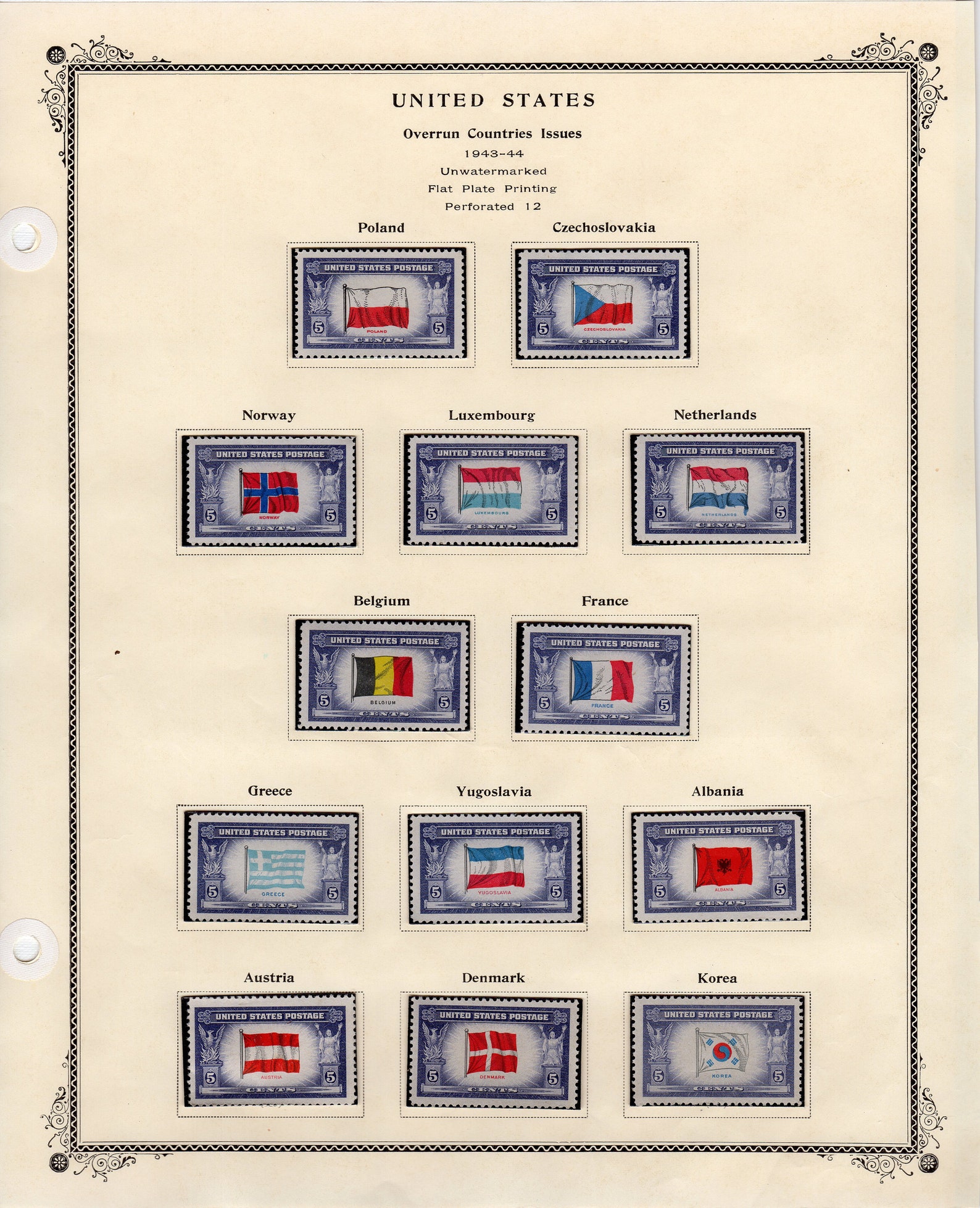 Lot of 11 Completed United States Postage Stamp Album Pages Postal Mail