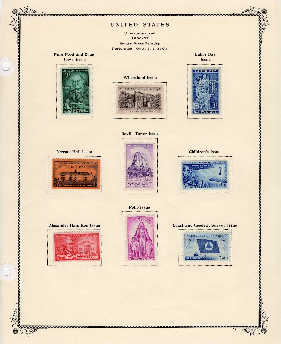 Lot of 11 Completed United States Postage Stamp Album Pages Postal Mail