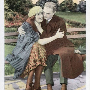 Lot de 10 cartes postales anciennes vintage, flirt, courtoisie, amour, Saint-Valentin, étincelles, cuillère, cou 1910 1920