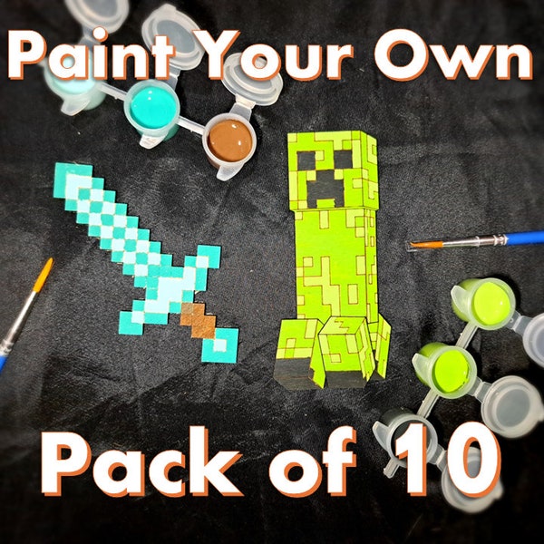 Minecraft Childrens Party Bag Fillers, Paint Your Own Favors