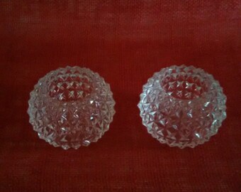 Clear Crystal Candle Holders Depression Glass Clear Glass Fancy Candle Holders