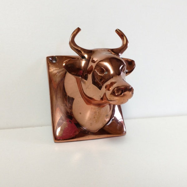 Copper Cow Head Kitchen Wall Mount Decor