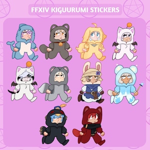 FFXIV 3 inch Kigurumi Character Stickers