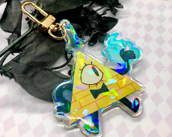 Bill Cipher Gravity Falls Holographic 3" Charm