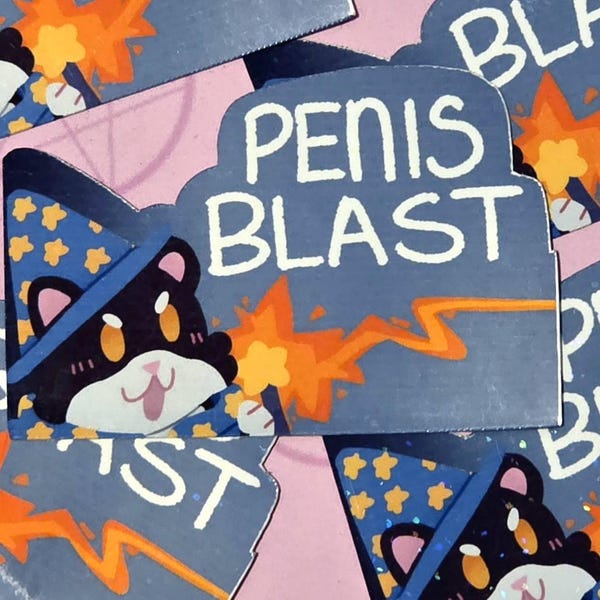 Penis Blast Sparkle 3 inch Sticker