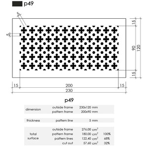 Decorative air vent cover. Custom made in the UK. Installed in 12.5mm plasterboard. zdjęcie 5