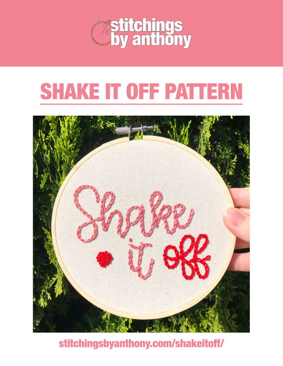 DIGITAL DOWNLOAD: Shake It Off Taylor Swift Embroidery Pattern.