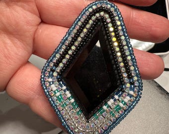 Black Diamond themed indigenous ombré earrings