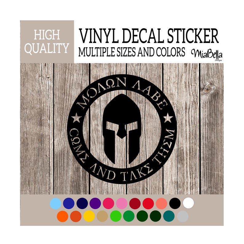 Molon Labe Come and Take Them Spartan Helmet Vinyl Decal Etsy