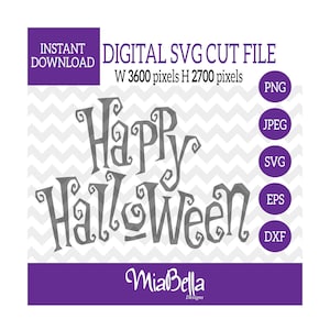 Buon Halloween, file di taglio digitale (svg png dxf eps zip jpeg) Silhouette Cameo/Cricut, incisori laser e stampanti 3D