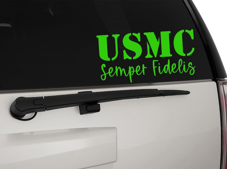 USMC United States Marine Corps Stencil Font Semper Fidelis Vinyl Decal Sticker, Premium Matte & Glossy Vinyl image 5